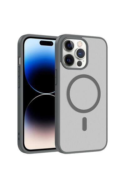 Microsonic Apple iPhone 14 Pro Compatible Case Magsmoke Neo Gray