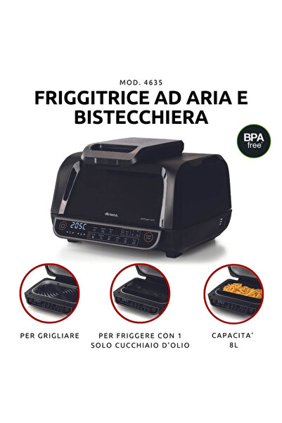 ARIETE Friteuză fără ulei 4635/00 AirFryer & Grill Negru