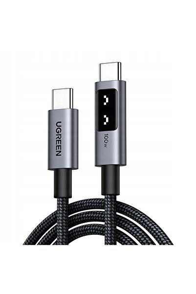 NO BRAND Cablu USB-C la USB-C UGREEN Uno L509 cu afișaj LCD 100W 2m Negru