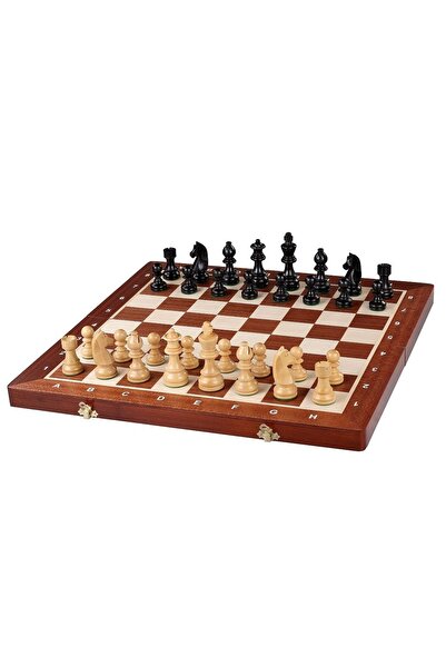 Sunrise Chess & Games Tournament Chess Top Bottom Set No. 4 (intarsia) - 3" e...