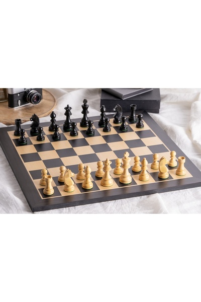 Sunrise Chess & Games Set de șah de turneu nr. 5 - tablă 50 mm neagră + piese...