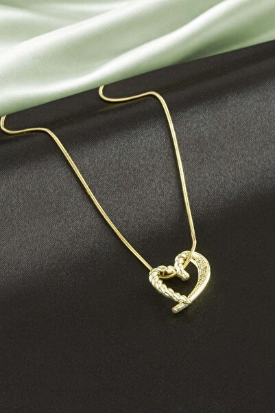 Generic Brand Heart Twisted Zircon Stone Luxury Steel Necklace