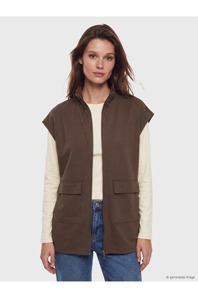 LC Waikiki Esvab • Modern & Distinctive Stand Collar Loose Fit Gathered Women...