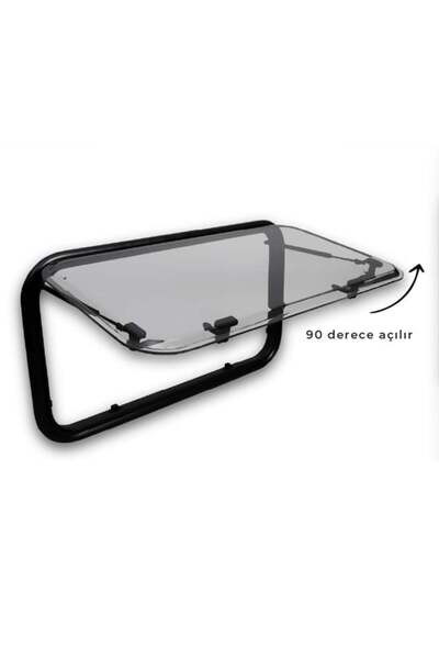 BABARVY Amortisörlü Karavan Penceresi & Karavan Camı 90x45 cm 90° açılır (Bey...
