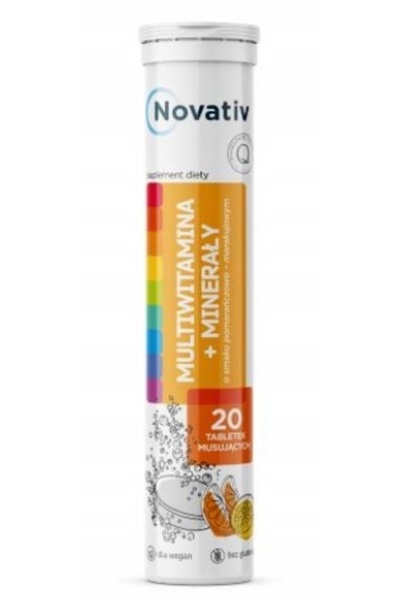 NO BRAND Complex de vitamine și minerale NOVATIV Portocaliu-Marakujă (20 comp...