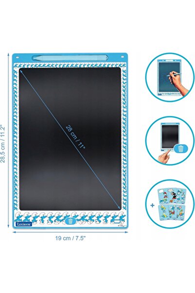 LEXIBOOK Set creativ Tabletă de desen E-ink CRT10SF Smerfy