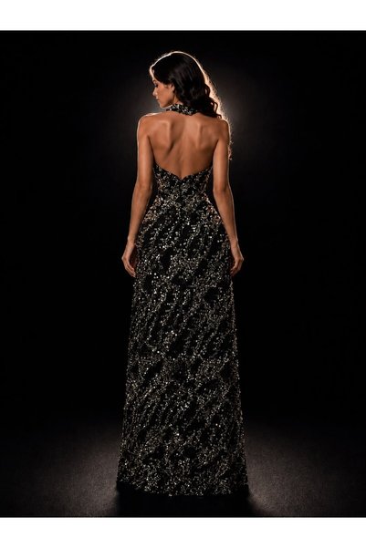 NUHAIRa Evening Dress Tulle and Laser Cut Flowers