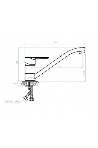 Kuchinox Bateria Fresno BQF 060D Crom