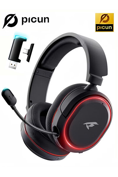 Picun سماعة رأس لاسلكية للألعاب، صوت محيطي 7.1، سماعات ألعاب USB بتردد 2.4 جي...