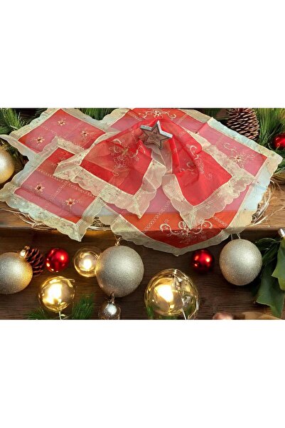 Linea Home ΧΡΙΣΤΟΥΓΕΝΝΙΑΤΙΚΟ ΚΑΡΕ ΣΕΤ 5ΤΜΧ ΟΡΓΑΝΤΖΑ ΑΛΕΞΑΝΔΡΙΝΟ ΤΕΜΑΧΙΩΝ LH20...