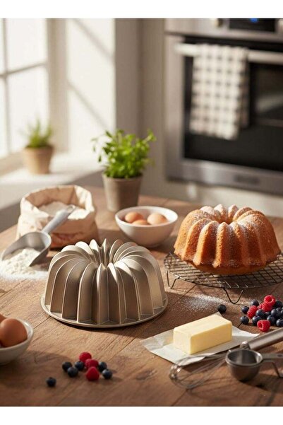 Procila Aluminium Granite Non-Stick French Wreath Mould Pan Beige 24cm