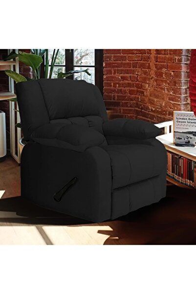 fluffy Lord Velvet Upholstered Relaxing Chair - Black