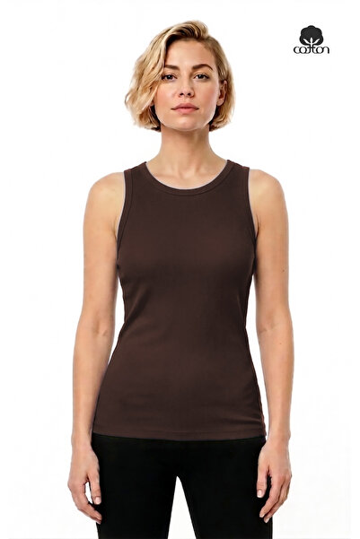 Cottonland Women's Blanca Stretchy, 1X1 Thin Rib, Fit Cut, Cotton Undershirt ...