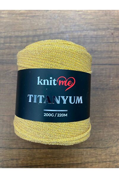 knitme Titanium Glitter Bag and Accessory Knitting Yarn 200 Gr Golden Yellow ...