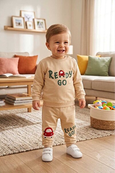 MyPrettyBaby طقم ملابس أطفال أولادي موسمي من القطن 100% مطرز بتصميم READY GO ...