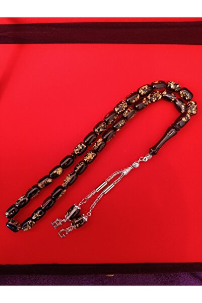 ESMEN Altın Parçacıklı Golden Rosary Tesbih Kişiye Özel Harfli Sertifikalı Ah...
