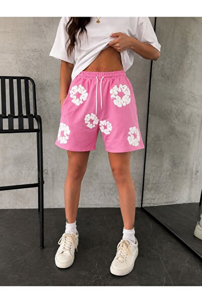 classy moda Cloud Patterned Unisex Shorts – Comfortable Cut Summer Trend Over...