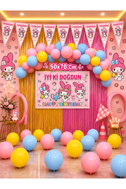 snowparty My Melody, set dekoracija za rođendansku proslavu sa zavesama Melody