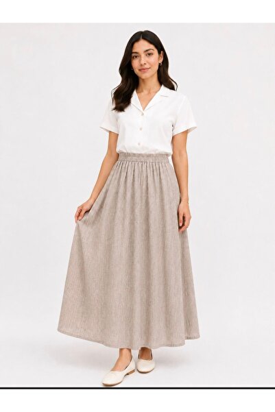 Azda Skirt, Linen Fabric. Full Length Skirt.