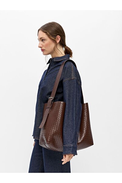 Object Schultertasche Geflochtene