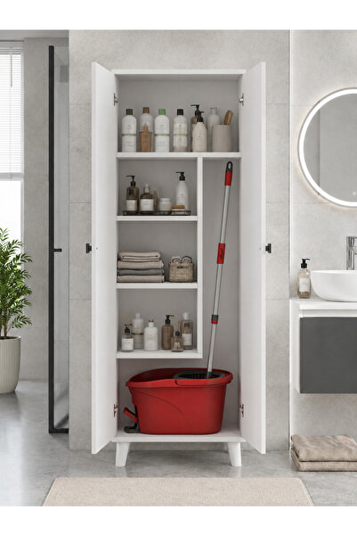 Sheila Concept LİMA Çok Amaçlı Banyo ve Temizlik Dolabı | Paspas Mop Bölmeli ...