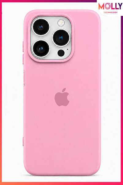Molly iPhone 14 PRO İçin Elma Figürlü Pamuk Şeker Liquid İçi Kadife Mat Silik...