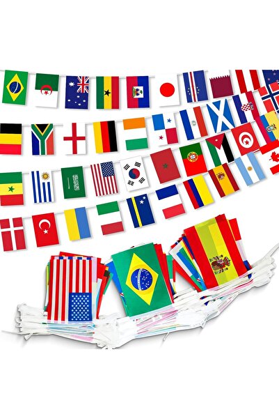 Toybox World Flags Bunting Banner, 48 Countries, 20x28cm, for World Cup 2026 ...