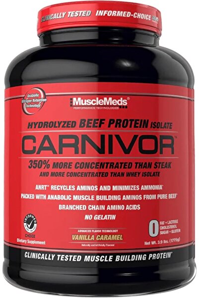 MuscleMeds Carnivor Bioengineered Beef Protein Isolate, Vanilla Caramel, 3.9 ...