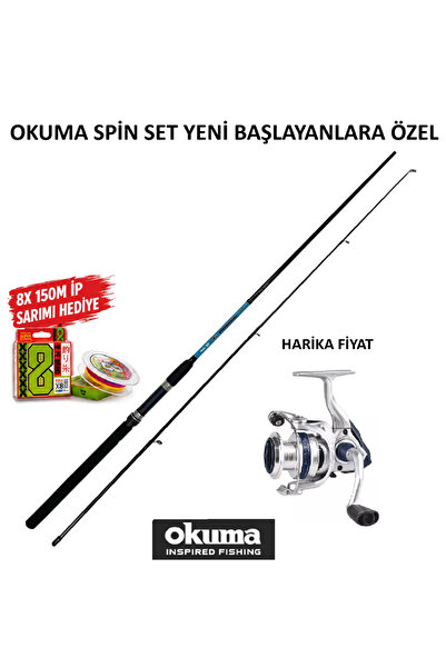 Okuma ARIA-4000a Painting Silver 1BB Olta Makinesi+Okuma G-Power Spin 240cm 1...