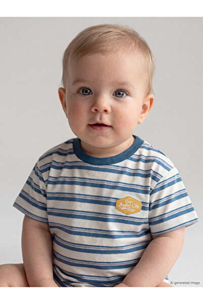 LC Waikiki Lcw Baby Crew Neck Striped Baby Boy T-Shirt