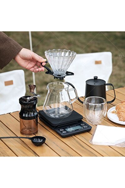Yallabena Portable Manual Coffee Maker Set with Hand Grinder, Pour Over Coffe...