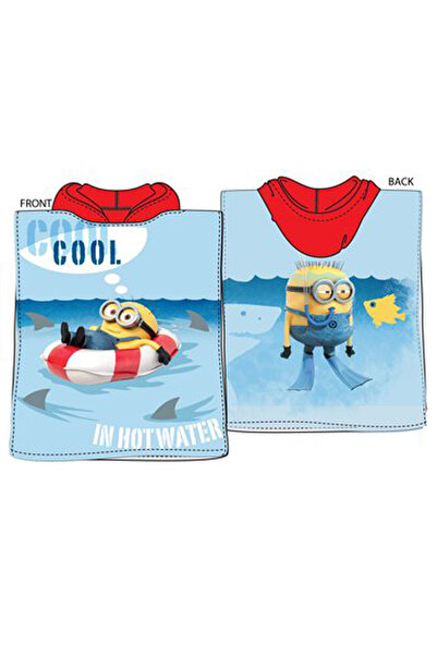 Minions Red bath poncho 3-8 years made of plush terry cloth that replaces the...