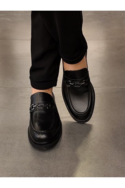 msport premium 4832 Black Loafer Genuine Leather Men's Shoes