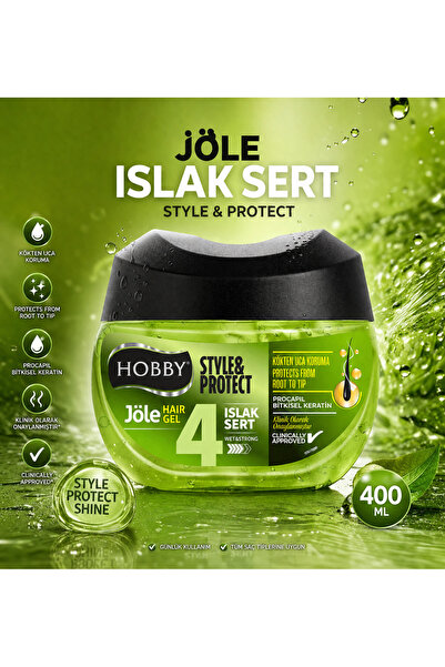 Hobby Stye&protect Saç Jölesi Islak Sert 400 ml Kökten Uva Koruma