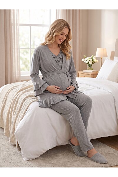 Lohussa New Season Gray Melange Stylish Design with Flywheel Detail and Breas...