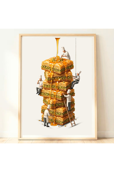 HOME MODE Giant Baklava with Chefs 30x40 Gallery Wrapped Canvas Print | Food ...