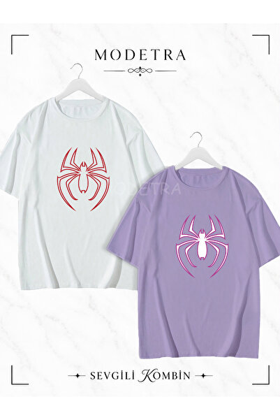 Modetra Women's Men's Spider Design Medium Front Printed Lover Couple Combina...