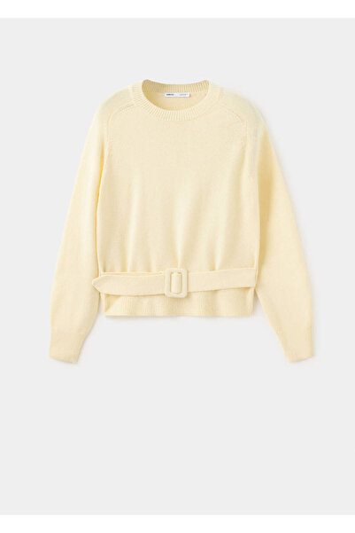 MANGO Woman Buckle-belt knit sweater