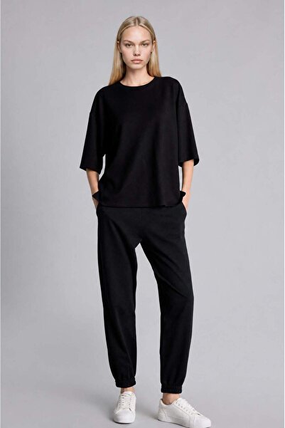 DeFacto Jogger Fit Elastic Waist Basic Black Sweatpants I1114Ax26Au