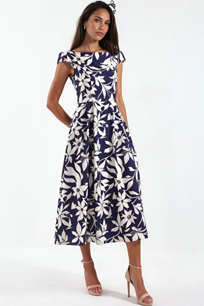 Hiccup Patterned A-Line Midi Dress