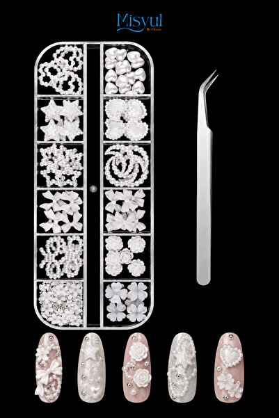 Misyul Tırnak Süsleme Pearl Dream Charm Seti, Nail Art Tırnak Süslemesi