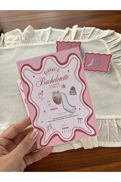 ZaiStudio Kişiye özel Bride to be - Doğum günü parti davetiye ve masa kart se...