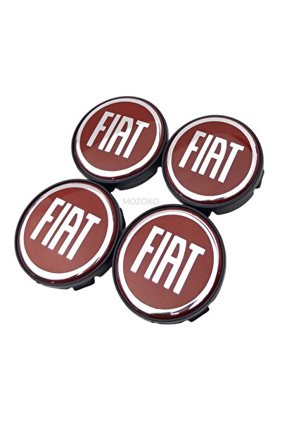 MOZOKO Fiat Logolu Kırmızı 58 mm Dış 55 mm İç Çap Geçmeli 3D Jant Göbeği Kapa...