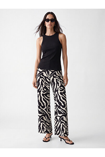 LC Waikiki Pantaloni de damă cu model NEVAVM, cu talie elastică la spate
