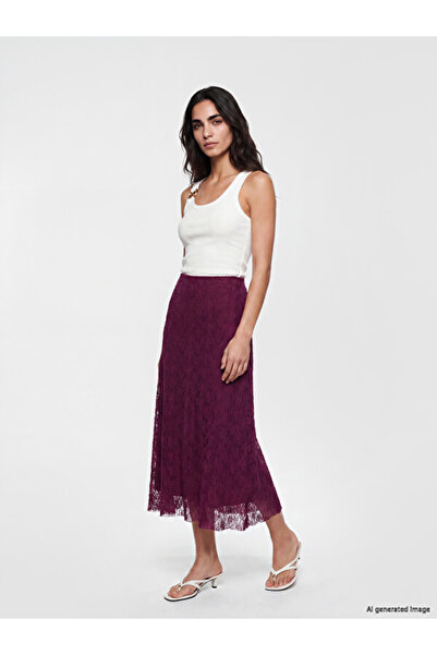 LC Waikiki Rmz Gi̇yi̇m Farkiyla Lace Detailed A-Line Skirt