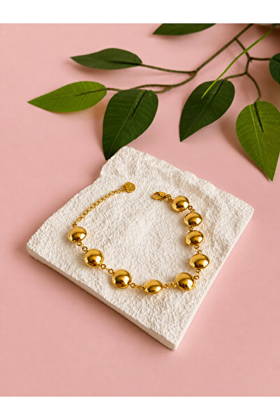 FLAWSOME JEWELRY STORE Curved Steel Anti-Tarnish Bracelet Gold Color