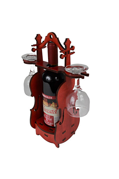 LimArt Set Cadou Vin: Suport din Lemn sub Forma de Vioara cu Sticla de Vin 75...