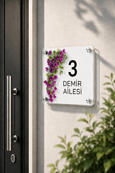 JHAAR Kişiye Özel Pleksi Kapı İsimliği – Modern & Lüks UV Baskılı Dekoratif K...