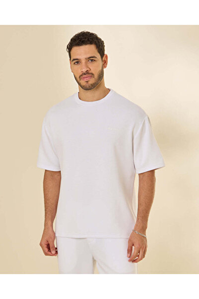 REDTAG Men Ivory Modal T Shirt