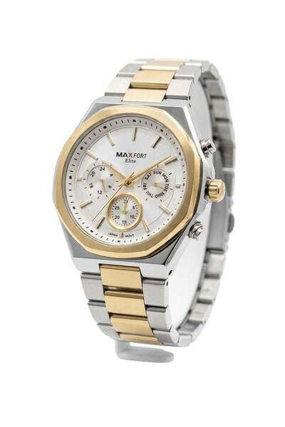 Maxfort Elite for Women Analog Quartz Watch, Two-Tone Gold & Silver Stainless...